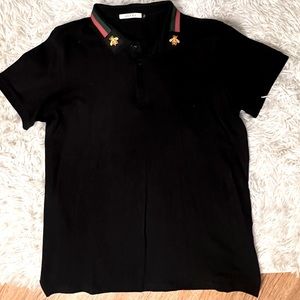 Men’s Black Dress Date Shirt Top New Large